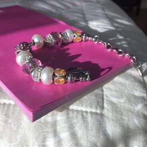 Pink and silver bracelet